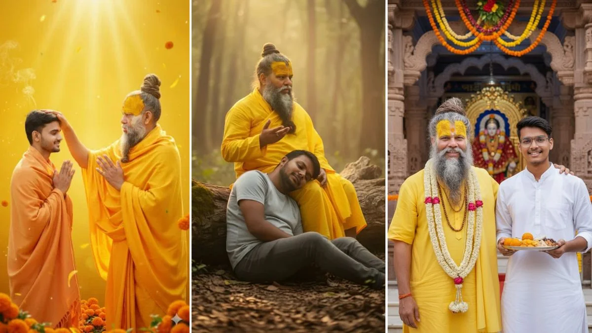 Premanand Ji Maharaj WITH Your Own Photo (12''X8'')